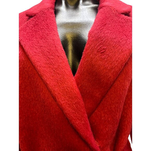 Katherine Kelly Womens Red Belted Wool/Alpaca Coat Size 12 - Picture 8 of 14
